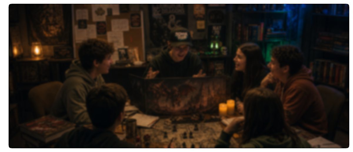 Jóvenes jugando rol en mesa